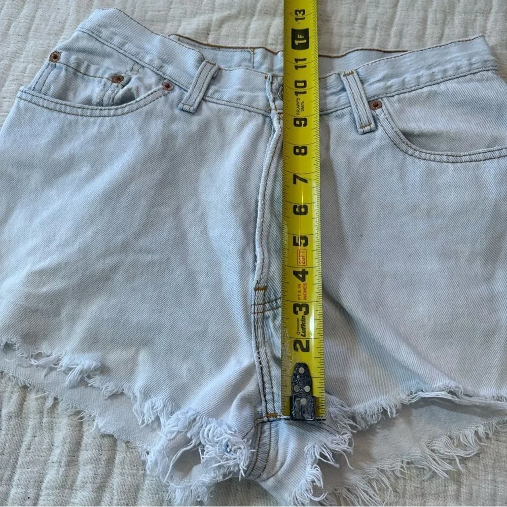 Levi's Women’s Vintage Blue Distressed 501 Cut Off Denim Shorts Button Fly